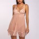 Lingerie Sheer Mesh Chemise Open Back Sleepwear Blush