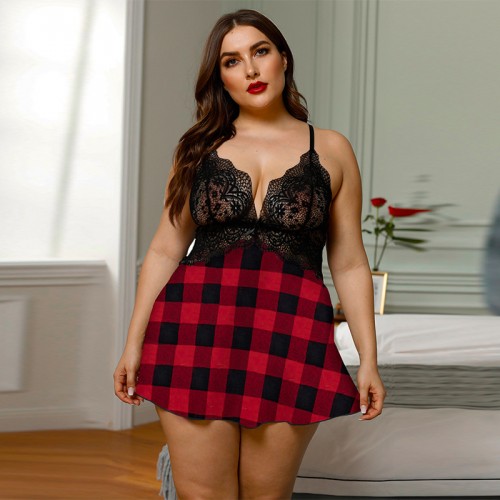 Strap Chemise Halter Teddy V Neck Sleepwear Red
