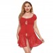 Lace Babydoll Strap Chemise Mesh Sleepwear Red