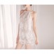 Halter Neck Lace Edge Backless Babydoll Lingerie