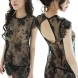 Eyelash Lace Edge See Through Lingerie Set Black
