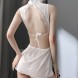 Lace Split Babydoll V Neck Mesh Chemise Sleepwear Red