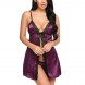 Lace Chemise Nightgown Satin Open Front Nightwear Blue