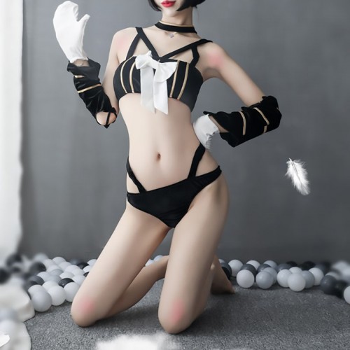Cosplay Lingerie Cat Kitten Costume Sexy Outfit Black