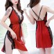 Lace Babydoll Chemise V Neck Sleepwear Set White