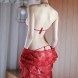 Lace Kimono Robe Babydoll Lingerie Eyelash Set Red
